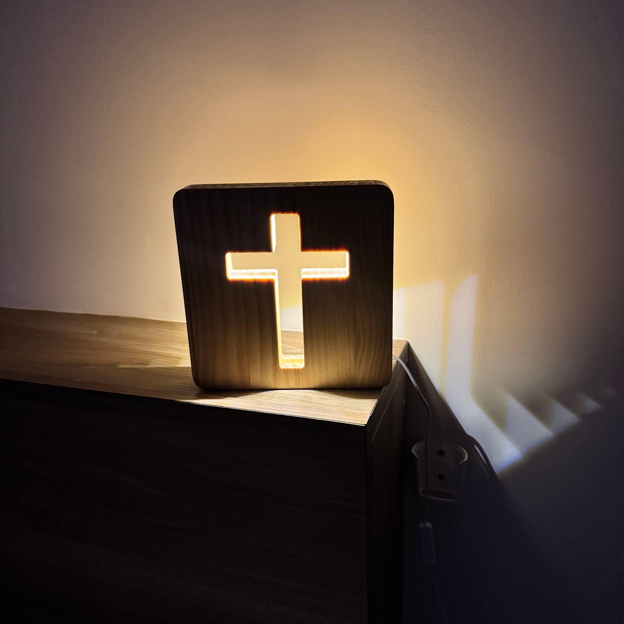 Hand of God RGB cross lamp